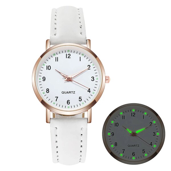 Luminous Watch Women Fashion Casual Leather Belt Watches Simple Ladies' Small Dial Quartz Clock Dress Wristwatches Reloj Mujer