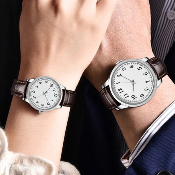 Luxury Couple Analog Watches High-grade Leather Lover Watch Casual Quartz Clock Classic Retro Wristwatch Lovers Romantic Gift