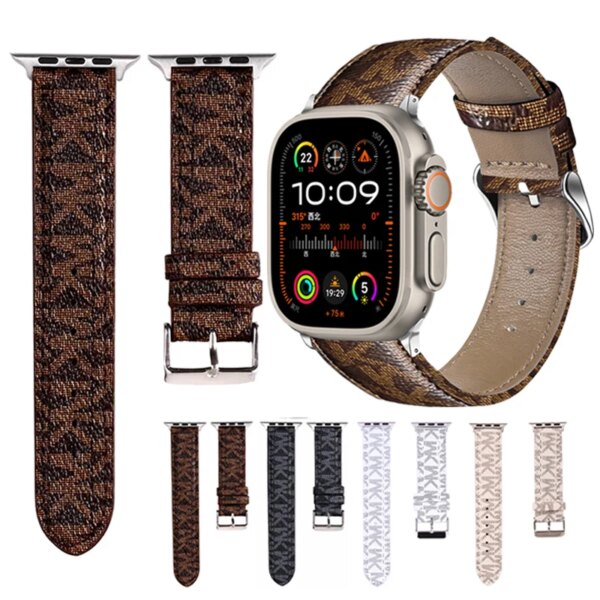 Luxury Designer Strap for apple watch band 44mm 45mm 40mm 41mm 42mm 38mm Ultra 49mm Retro Leather Bracelet iwatch 9 8 7 6 5 band