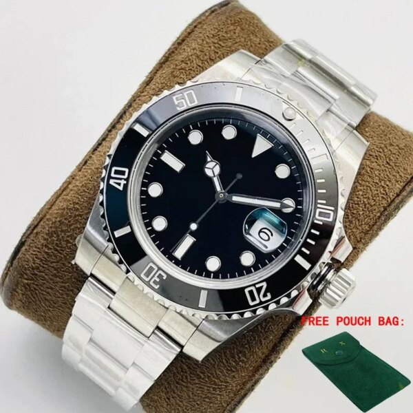 Luxury New New Men's Automatic Mechanical Watch Eta2813 Green Black Clean Ceramic 904L Stainless Steel Sapphire Glass 40mm