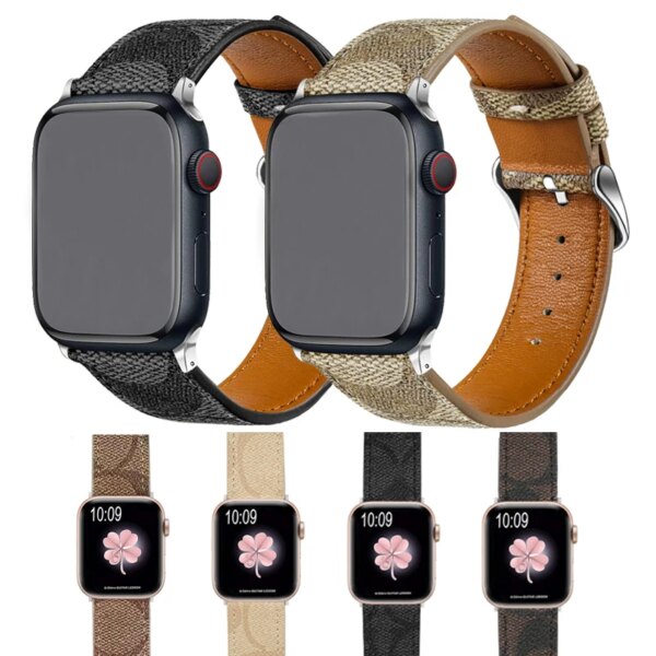 Luxury Strap for Apple Watch band 44mm 45mm 42mm 38mm 40mm 41mm Ultra 49mm Designer Retro Leather Strap iwatch 9 8 7 6 5 SE band