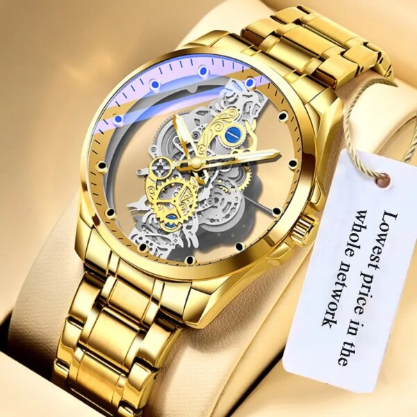 Luxury Top Brand Men Watch 2023 New Double-sided Hollow Automatic Wrist Watch Waterproof Business Watch for Men reloj hombre