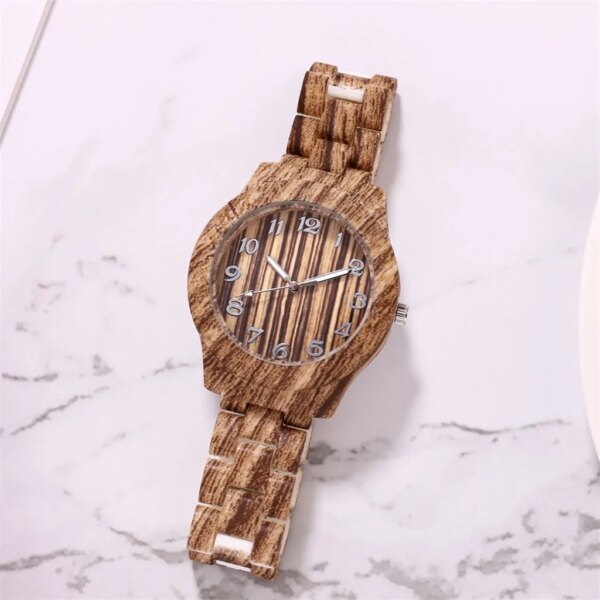 Luxury Wood Grain Women's Watches Digital Dial Simple Quartz Wristwatch Simplicity Retro Men Design Clock Relogio Masculino