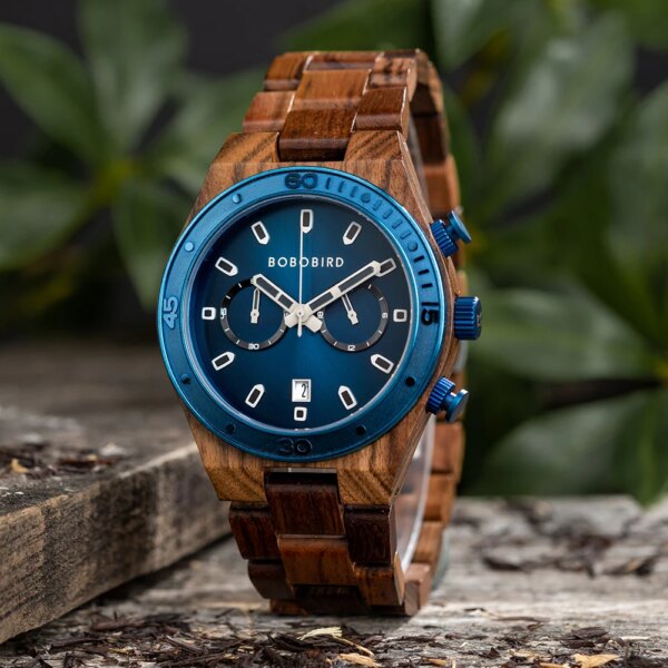 Luxury Wooden Watch BOBO BIRD Men's Watch Quartz Wirstwatches Chronograph Date Display Timepieces Male Customized Gift Dropship