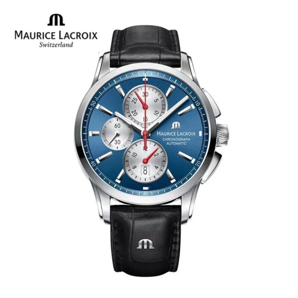 MAURICE LACROIX Watch Ben Tao Series Three-eye Chronograph Fashion Casual Top Luxury Leather Men’s Watch  Relogios Masculinos