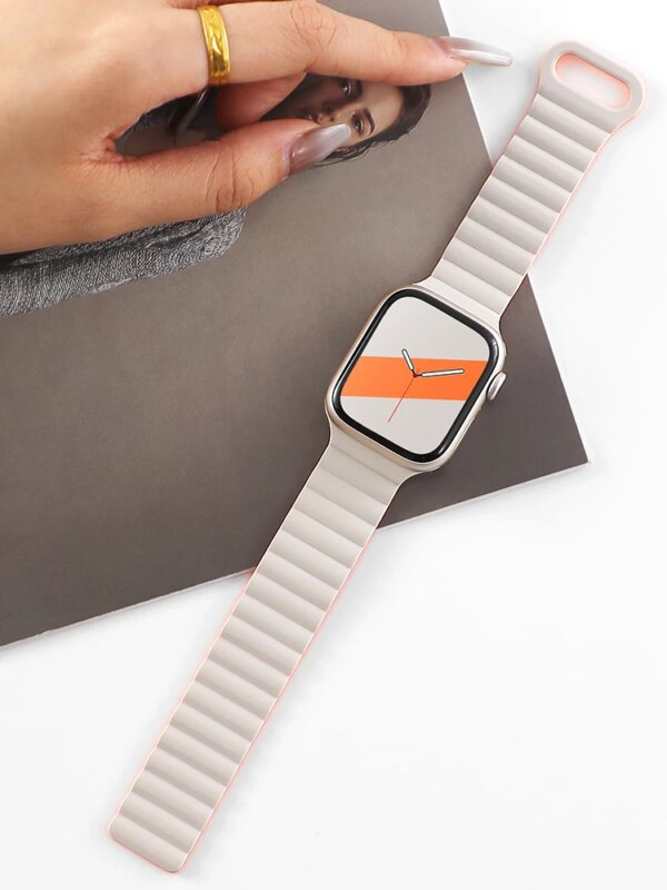 Magnetic Strap For Apple watch band 44mm 40mm 45mm 41mm 49mm 38mm 42mm Silicone Loop Bracelet iWatch series 8 SE 6 7 8 9 Ultra 2