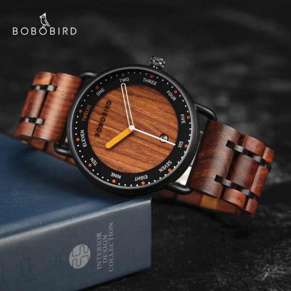 Man's Watches BOBO BIRD Wooden Quartz Watch Casual Wristwatch for Men Unique Gift Drop Shipping