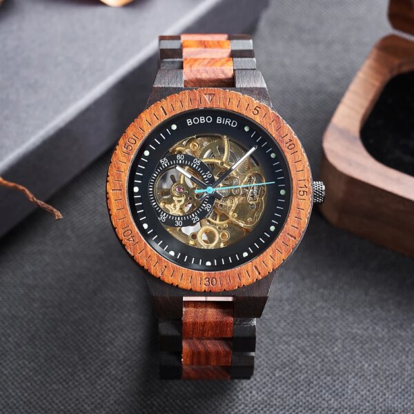 Mechanical Watches Automatic Man Watch For Men reloj hombre Luxury Male Wristwatch Wrist Timepieces Custom Wood Watch BOBOBIRD