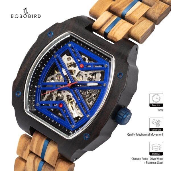 Men Watch 2022 New Top BOBO BIRD Automatic Mechanical Watch Logo Custom Wooden Creative Wristwatch Cool Gifts Box reloj hombre