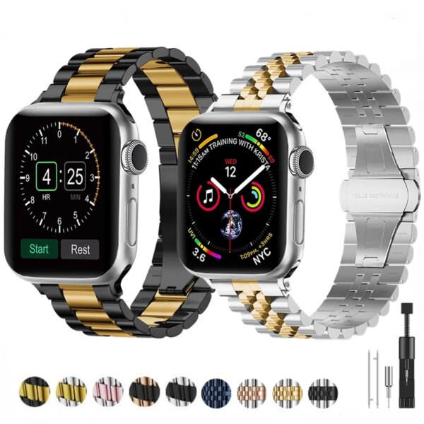 Metal strap For Apple watch Ultra 49mm 8 7 45mm 41mm stainless steel smart watch wristband For iwatch 6 5 4 3 SE 44mm 42mm 40mm