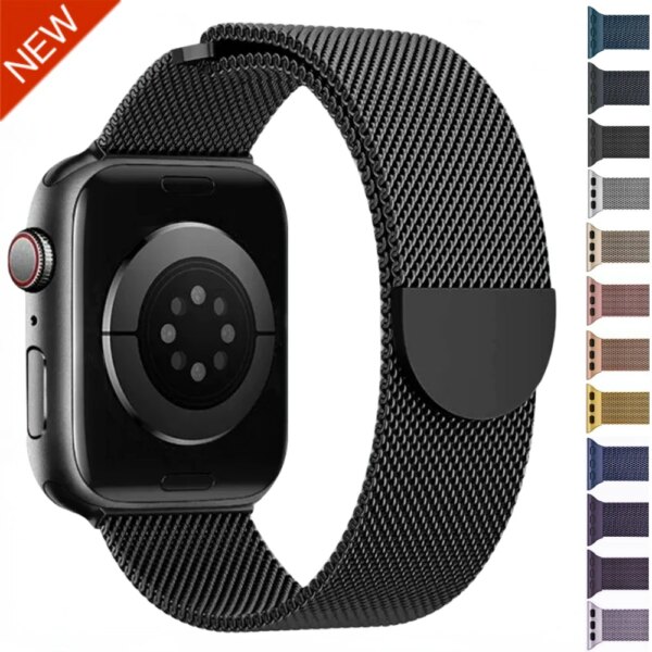 Milanese Loop Band for Apple Watch band 44mm 40mm 45mm 41mm 42mm 38mm 49mm Bracelet iWatch Series Ultra 9 8 7 6 5 4 3 SE 2 Strap