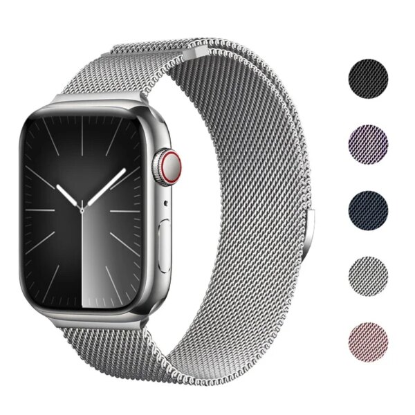 Milanese Loop Strap for Apple Watch Band Ultra 2 49mm 45mm 41mm Metal Bracelet IWatch Series 9 8 76 5 SE 44mm 40 42mm Watchband