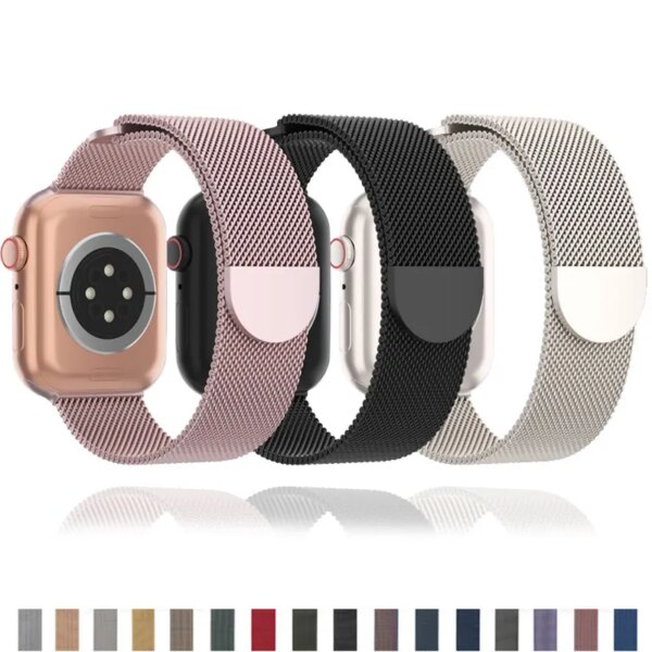 Milanese Loop Strap for Apple Watch Ultra Band 49mm 45mm 44mm 42mm 41mm 40mm Metal Bracelets for iwatch SE series 9 8 7 6 5 4 3