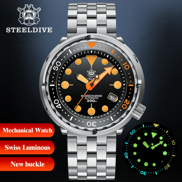 NEW Tuna Luxury Dive Wristwatches STEELDIVE SD1975V 30Bar Waterproof Swiss Super Luminous NH35 Fashion Mechanical Watch For Men