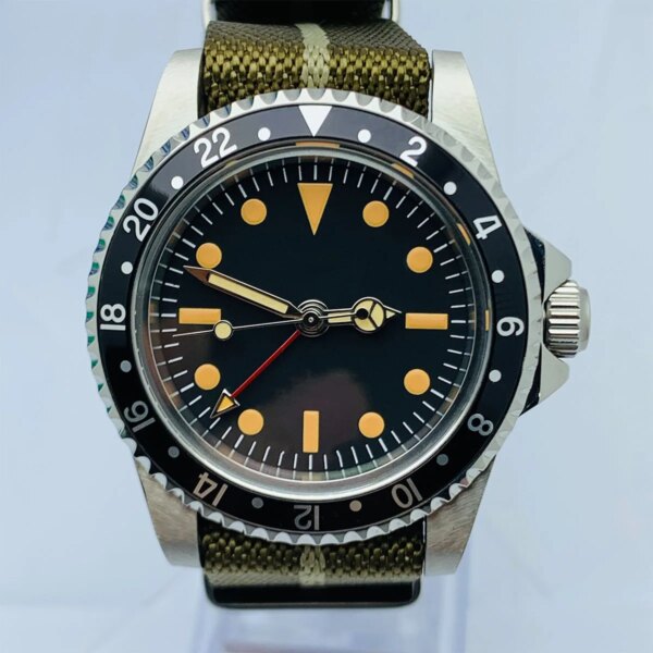 NH34 39.5mm sapphire crystal or Acrylic glass Men Watch  Diver Retro watch  Movement Vintage Watches