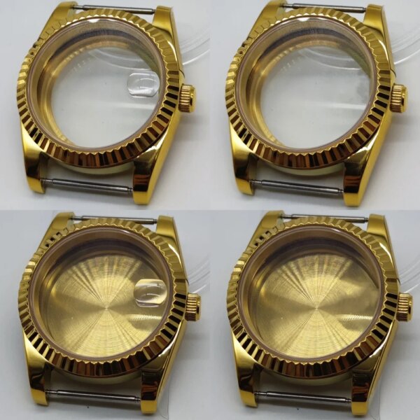 NH35 Gold Watch Case 36mm/39mm Stainless Steel Sapphire Glass fit NH35 NH36 ETA2824 2836 DG2813 3804 Miyota82 PT5000 Movement