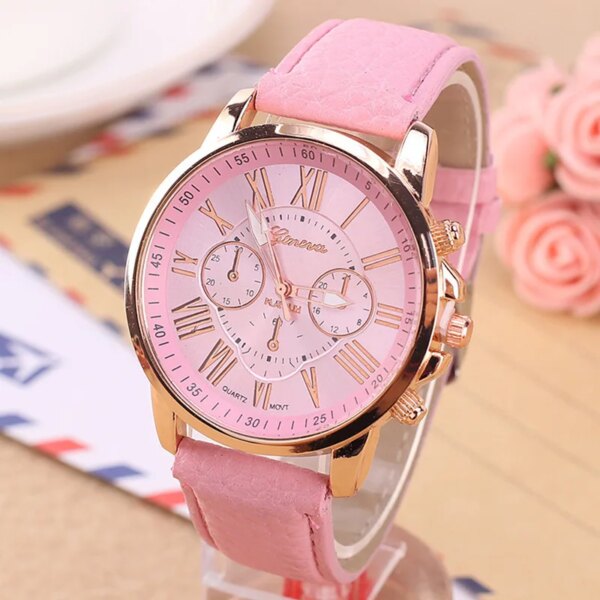 New Casual Leather Bracelet Wrist Watch Women Fashion White Ladies Watch Alloy Analog Quartz Watches