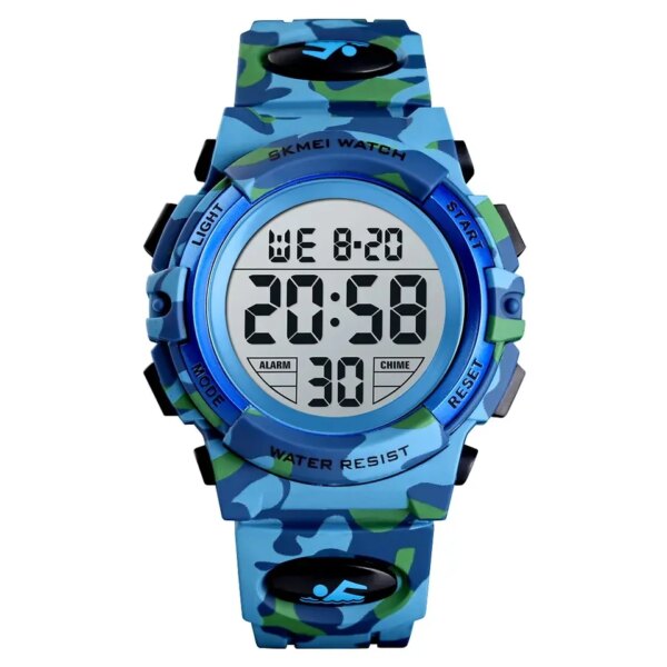 New Design Children Outdoor Sport Waterproof Watch Boys Student Camouflage Luminous Digital Watches