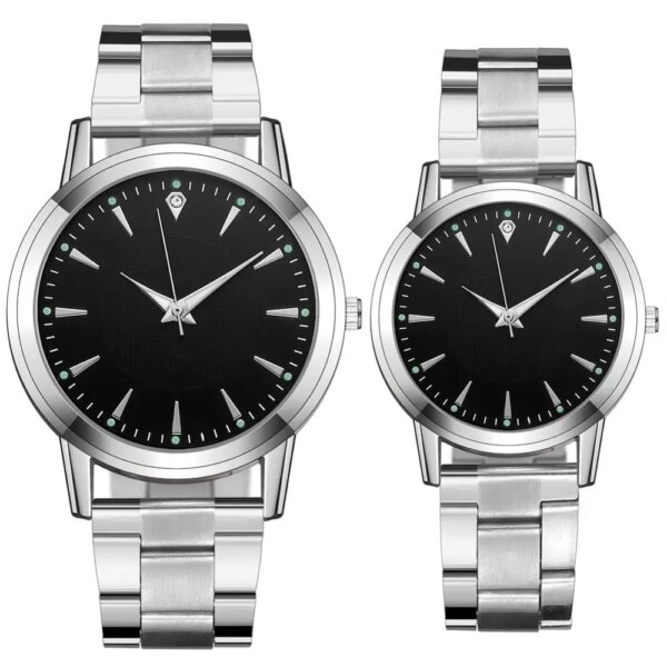 New Famous Couple Watches Lover's Luminous Casual Quartz Watch Women Stainless Steel Watches For Gift Relogio Feminino Men Clock