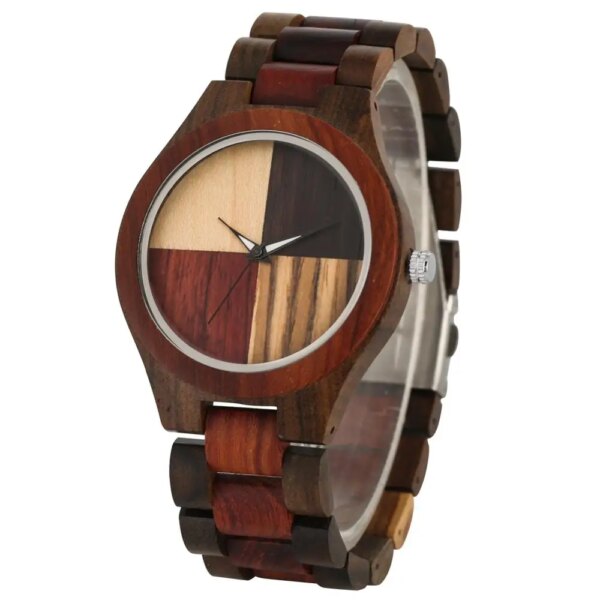 New Fashion Quartz Wooden Watch Male Splice Color Solid Wood Watches Dial Clock Men High Quality Gift relogios masculinos