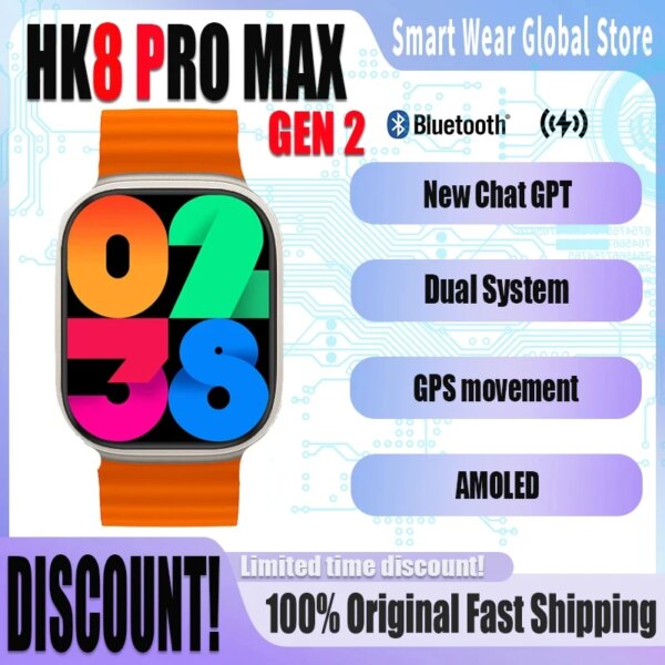 New Hk8 pro max 2023 Smart Watches Men Gps Track Bluetooth Call IP68 Waterproof NFC SmartWatch Bracelet Fitness for Android IOS