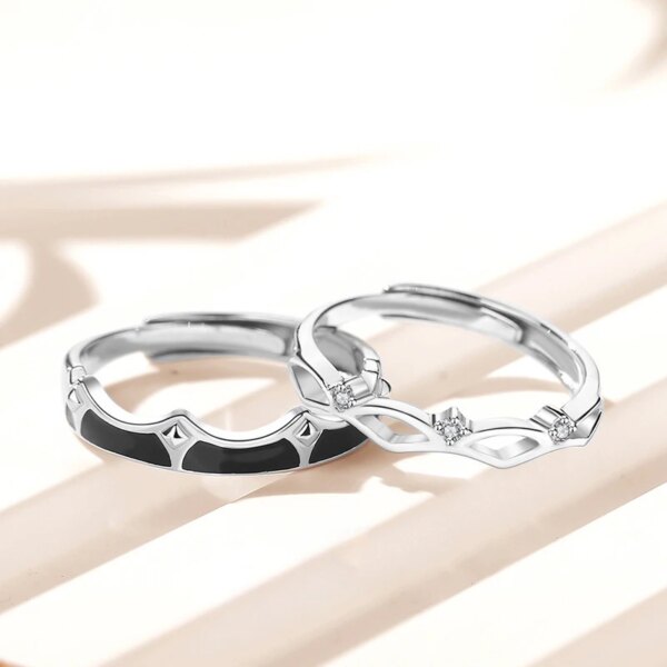 New Hot Selling Silver Color Fashion Crown Princess Knight Men and Women Open Ring Couple Gift Free Shipping J1132