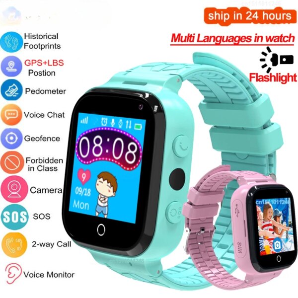 New Kids Smart Watch GPS Tracker SOS Monitor Position Phone GPS Baby Watch IOS Android PK Q50 Q12 S9 Q90 Children Watch