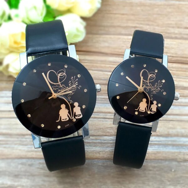 New Student Couple Fashion Silicone Watch Band Quartz Watch, Printed Cartoon Picture Glass Quartz Watch Relojes Para Hombres