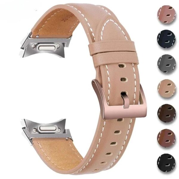 No Gaps Leather Strap For Samsung Galaxy Watch 6/5/4 40mm 44mm 5Pro 45mm Band for watch 6/4 Classic 47 43mm 46 42mm Bracelet