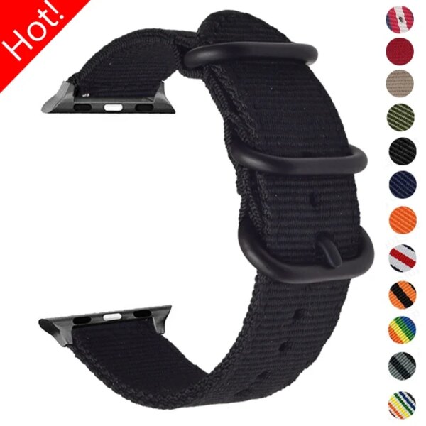 Nylon Fabric Band for Apple Watch Band Ultra 2 49mm 45mm 41mm 42 44mm 40mm Loop Strap Bracelet for Iwatch Series 9 8 7 6 SE 5 4