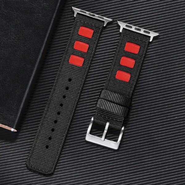 Nylon Leather Strap for Apple Watch Band Utra 2 49mm 40mm 44mm 41mm 45mm 38mm 42mm Bracelet for iWatch Series 7 Se 6 5 3 Ultra 8