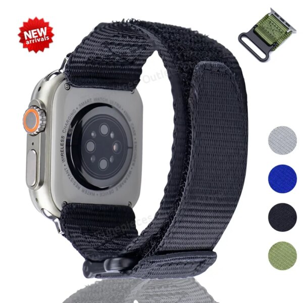 Nylon Sports Watchbands For Apple Watch Band Ultra 2 49mm Soft Strap For Iwatch Series 9 8 7 6 4 3 45mm 44mm 42mm 41mm Bracelet