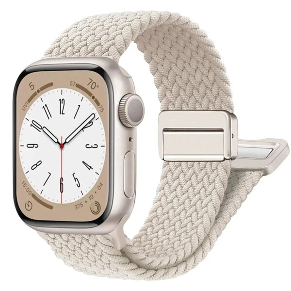 Nylon Strap For Apple Watch Band 44mm 40mm 45mm 49mm 41mm 44 mm magnetic buckle Braided Bracelet iWatch series 9 se 7 3 8 Ultra