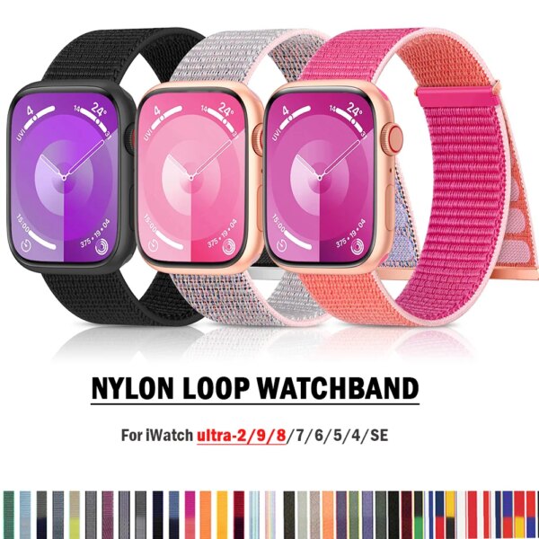 Nylon loop Strap For Apple Watch Band Ultra-2 49mm 44mm 40mm 45mm 41mm Sport pride Bracelet iwatch Series 9 8 se 7 6 5 4 3