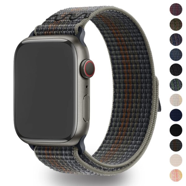 Nylon strap for Apple Watch 9 Ultra 2 49mm Series 9 8 7 45mm 41mm Soft Breathable Band For iWatch 6 5 4 se 3 44 42mm 40 Bracelet