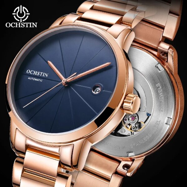 OCHSTIN Auto Date Man Wristwatch Automatic Mechanical Male Clock Top Brand Luxury Sport Military Stainless Steel Men Watch 62025