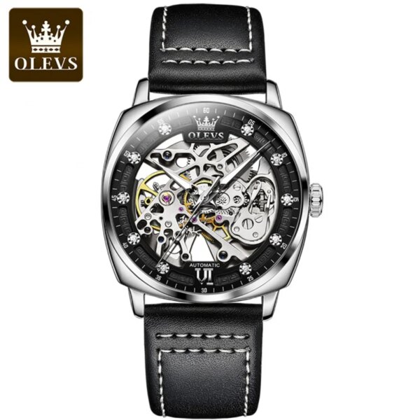 OLEVS  6651 Hot Sale   Suppliers Low Moq Fashion Wrist Quality Square Automatic Mechanical Luxury Watch