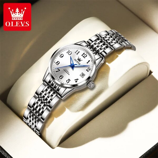 OLEVS Women Classic Automatic Mechanical Watch Female Elegant Clock Luxury Gift Watches Ladies Waterproof Wristwatch 2024