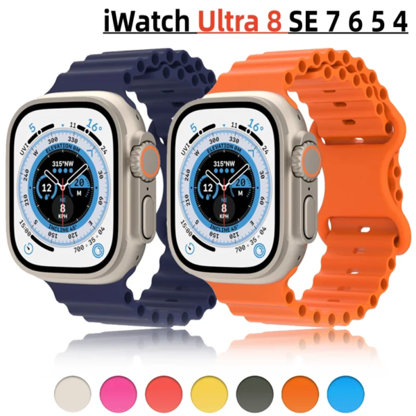 Ocean Strap for Apple Watch Band 40mm 49mm 42mm 45mm 44mm 41mm 49 45 Mm Silicone Correa Bracelet IWatch Ultra Series 9 8 7 3 Se