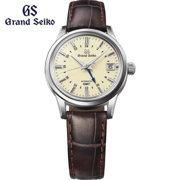 Original GrandSeiko Watch Gs Mechanical Formal Automatic Movement Retro Cream Dial Top Luxury Business Waterproof  Men's Watch.