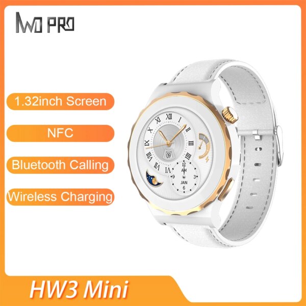 Original HW3 Mini Smart Watch Women 1.32 Inch Screen NFC Bluetooth Call Music Playback Smartwatch for Women PK GT3