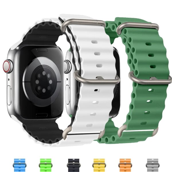 Original Strap For Apple watch ultra 2 1 band 49 45mm 41 44mm 40 42mm 45 44mm sport bracelte iWatch series 9 8 7 6 5 4 3 SE band