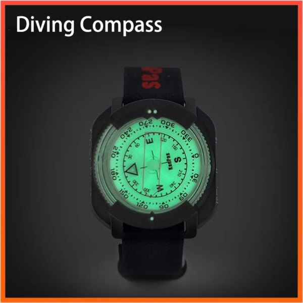 Outdoor Compass Professional 60M /197Ft Diving Compass Waterproof Navigator Digital Watch Scuba Compass for Swimming Diving