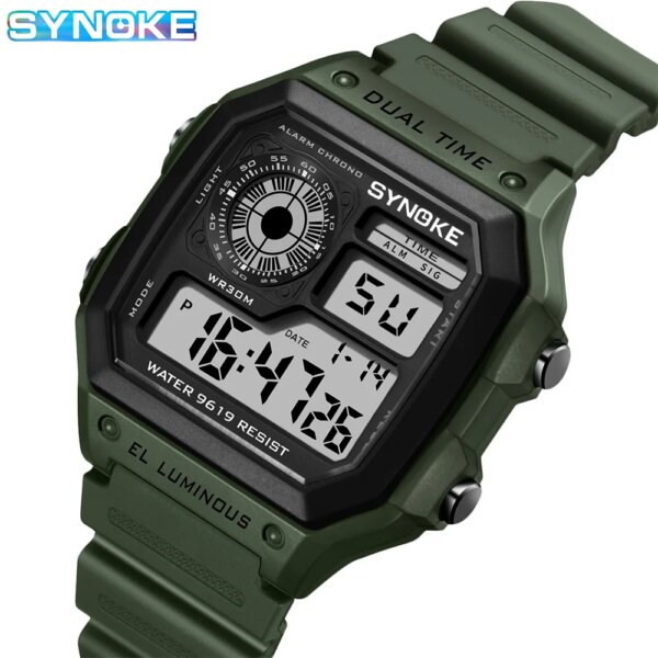 Outdoor Sport Watch Men SYNOKE Brand Multifunction Watches Alarm Clock Chrono Waterproof Digital Watch reloj hombre