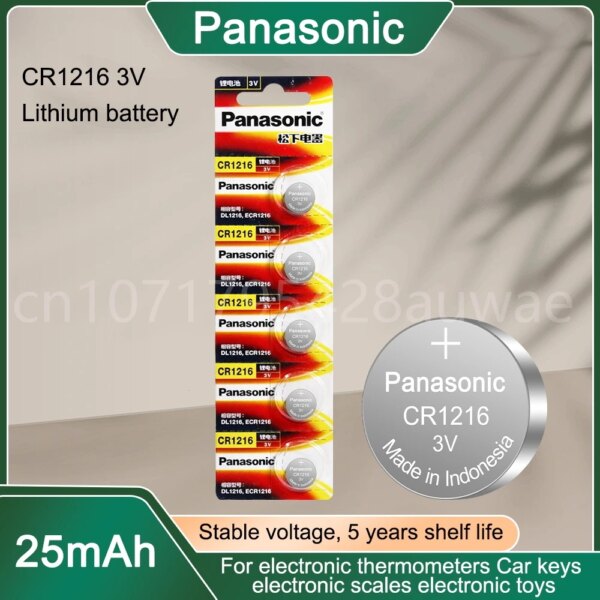 Panasonic CR1216 Button Battery Lithium 3V for Casio Quartz Watch Electronic Car Key Remote Control Button Lithium Battery