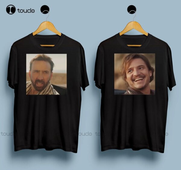 Pedro Pascal Nick Cage Meme Funny Tee, Pedro Pascal Couple Matching Gift, Couple Shirt, Best Friends Matching Shirt Xs-5Xl