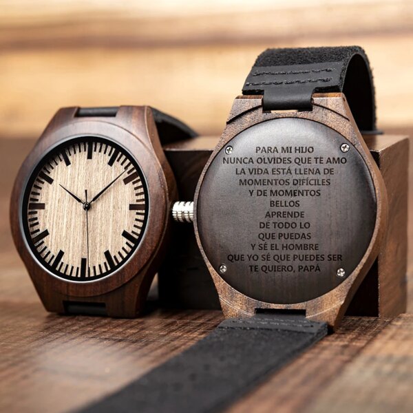 Personalized Custom Wood Watch Engrave Your Own Logo/Text Men Quartz Wrist Watch Women Great Gift