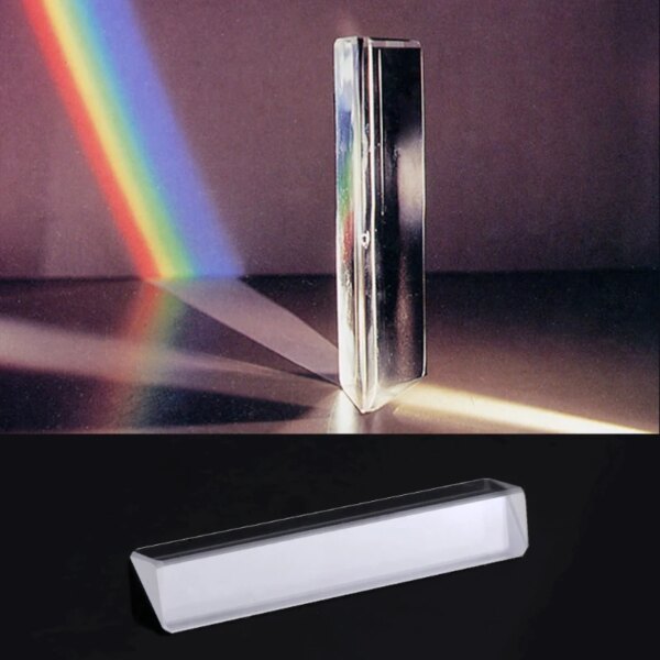 Pocket Prism K9 Optical Glass Triangular Prism Optical Prisms Glass Physics Teaching Refracted Light Spectrum Rainbow