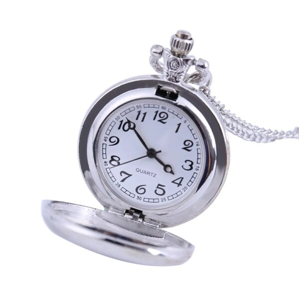 Pocket Watch Stainless Steel Featured Couple Pocket Watch Silver Groove Versatile Clothing Chain Pocket Watch reloj mujer 2022