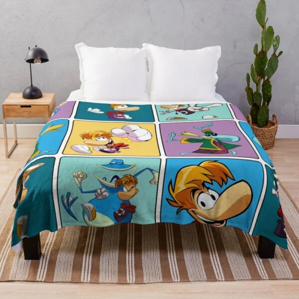 Rayman Squares Throw Blanket manga Luxury Thicken Blanket